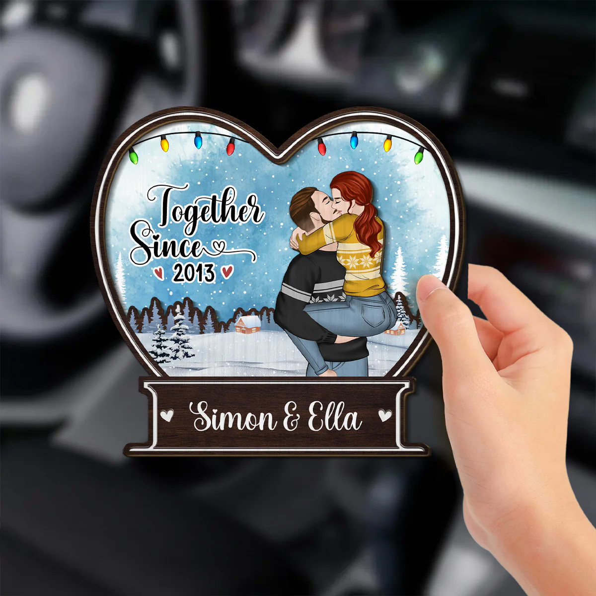 Forever Christmas Together - Personalized Custom Car Visor Clip - Image 2