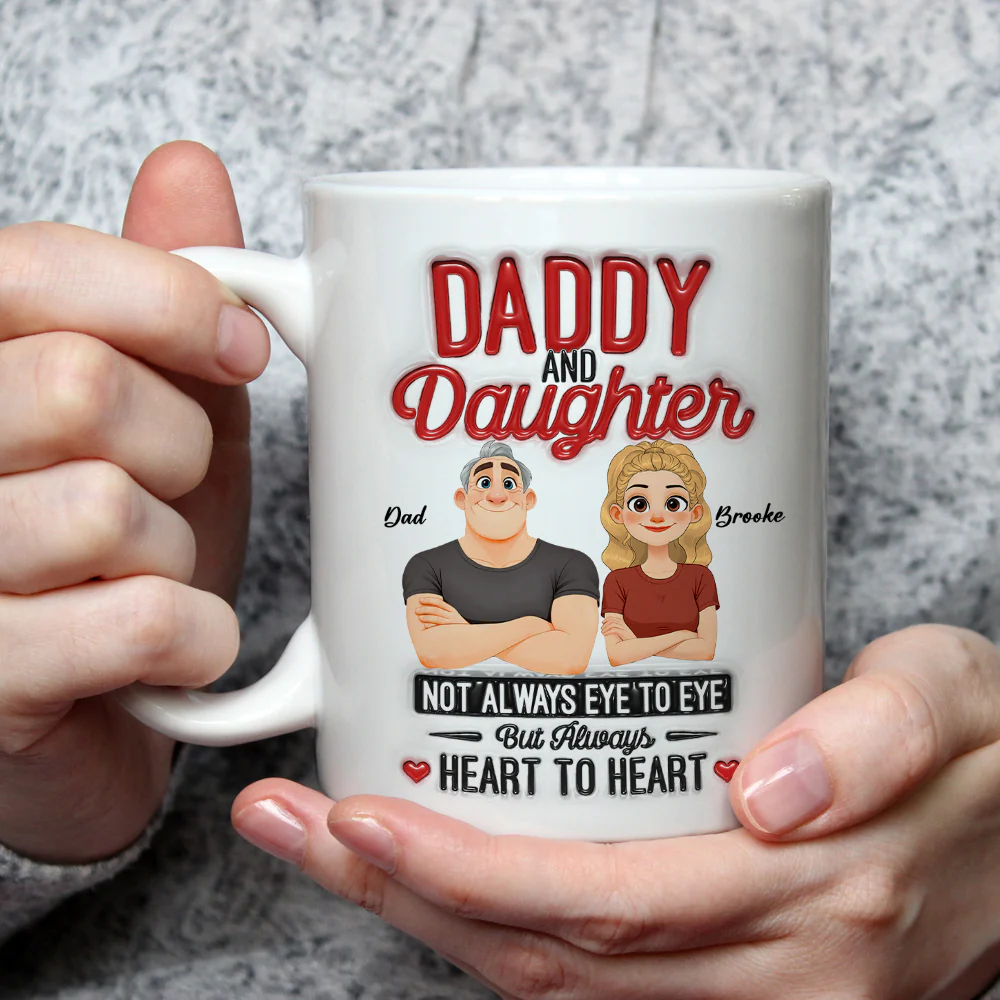 Forever Dad Daughter Love - Personalized Custom 3D Inflated Effect Mug - Image 3