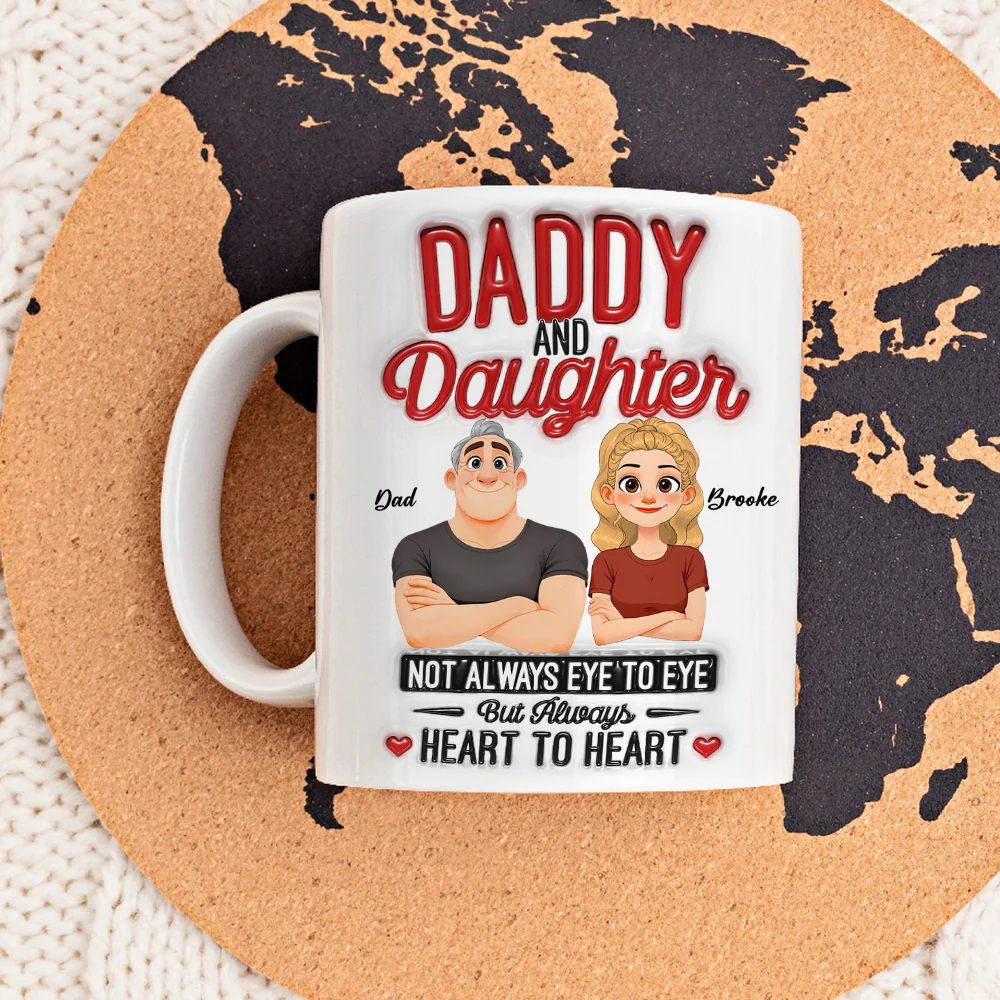 Forever Dad Daughter Love - Personalized Custom 3D Inflated Effect Mug - Image 4