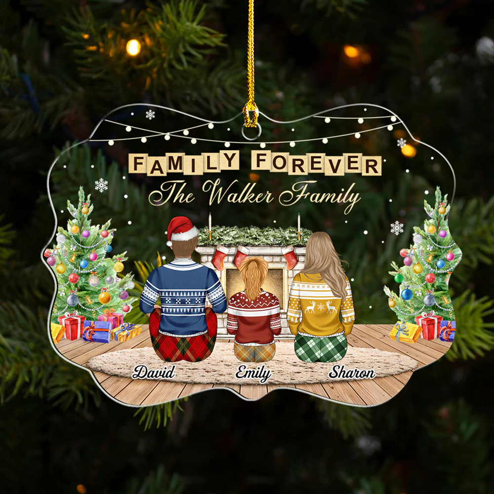Forever Family - Personalized Custom Acrylic Ornament - Image 3
