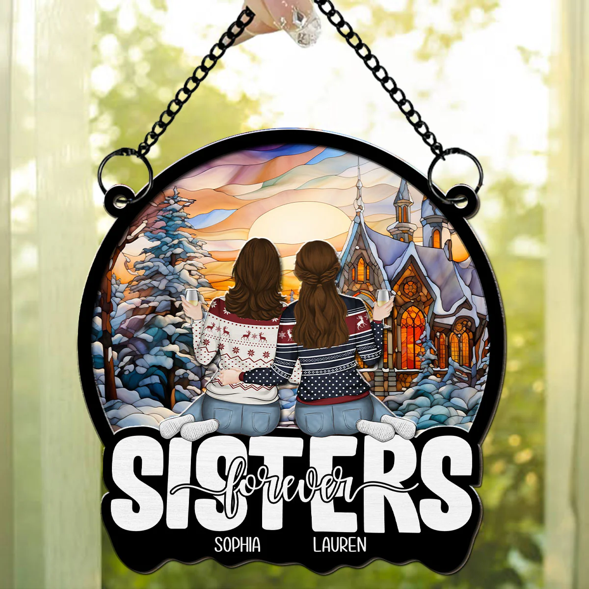 Forever Friends, Forever Young - Personalized Custom Suncatcher - Image 3