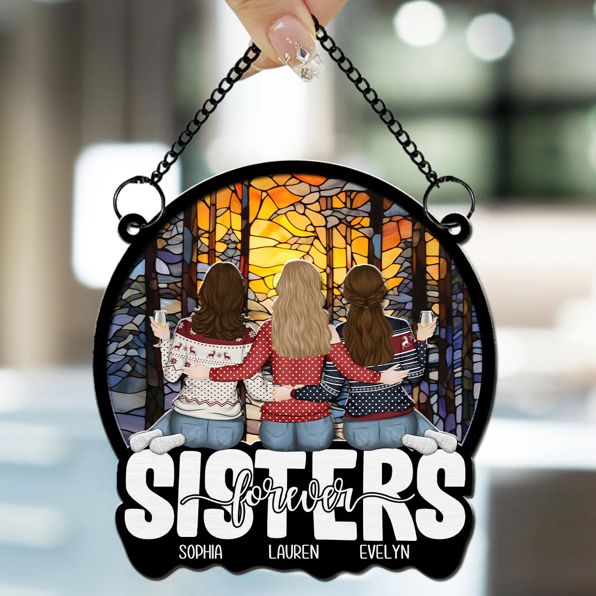 Forever Friends, Forever Young - Personalized Custom Suncatcher - Image 4