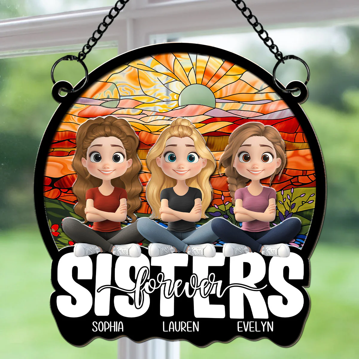 Forever Grateful For My Sister - Personalized Custom Suncatcher