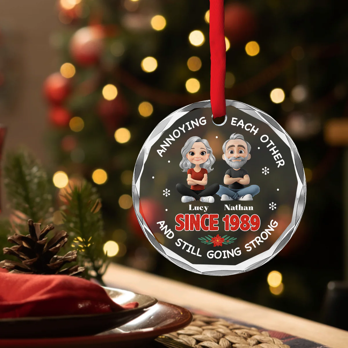Forever In Love - Personalized Custom Glass Ornament - Image 3