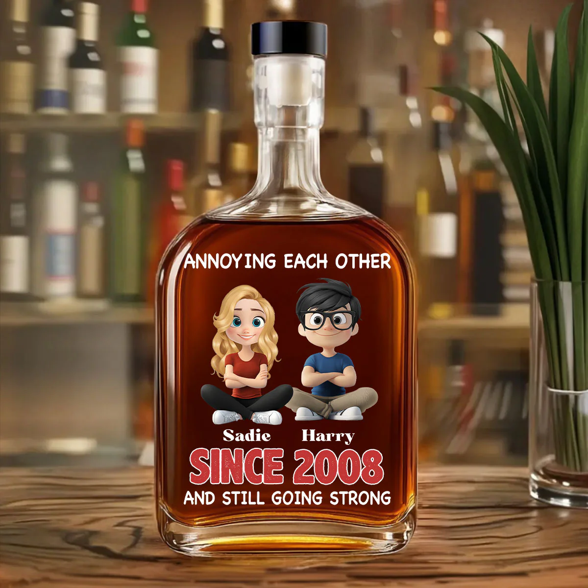 Forever In Love - Personalized Custom Spirits Decanter - Image 3