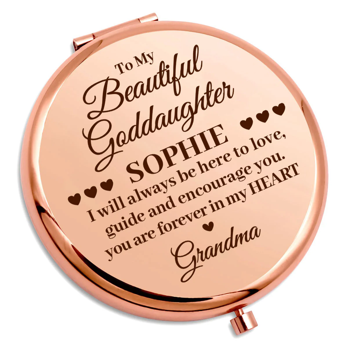 Forever In My Heart Goddaughter - Personalized Custom Compact Mirror - Image 4