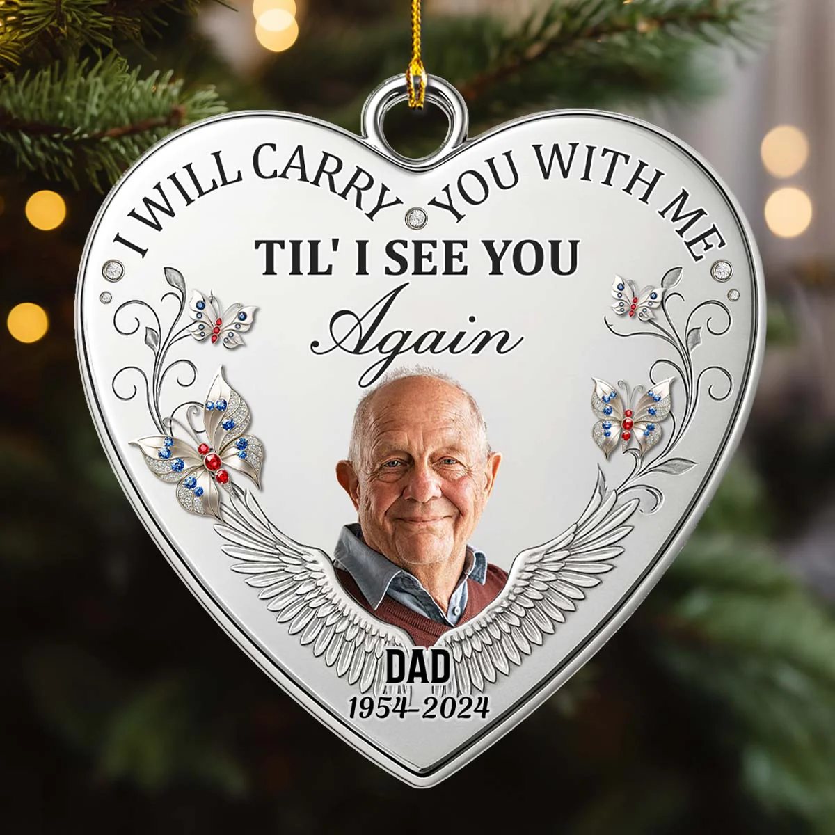 Forever In My Heart Memorial - Personalized Custom Acrylic Ornament