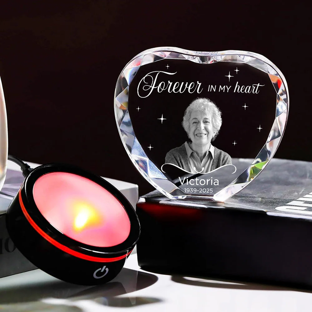 Forever In My Heart - Personalized Custom Crystal Led Light - Image 4