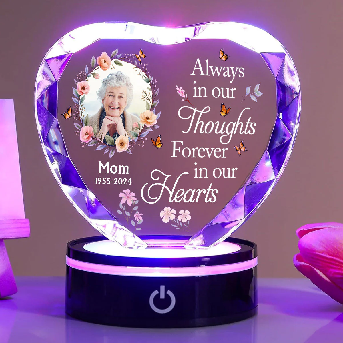 Forever In My Heart - Personalized Custom Crystal Led Light - Image 5