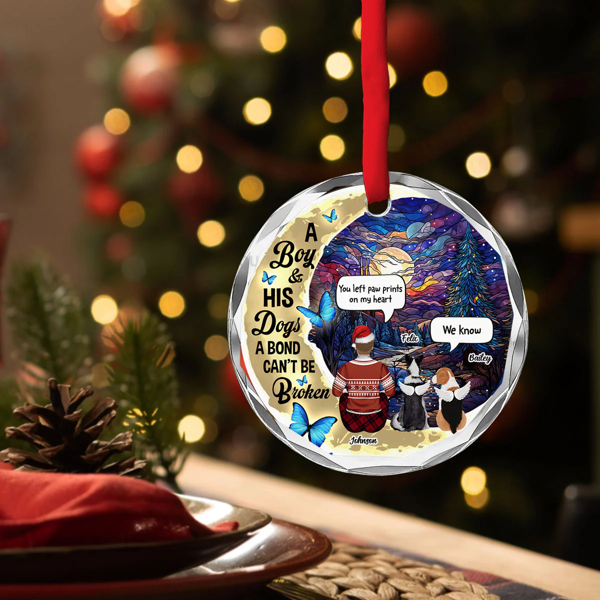 Forever In My Heart - Personalized Custom Glass Ornament - Image 2