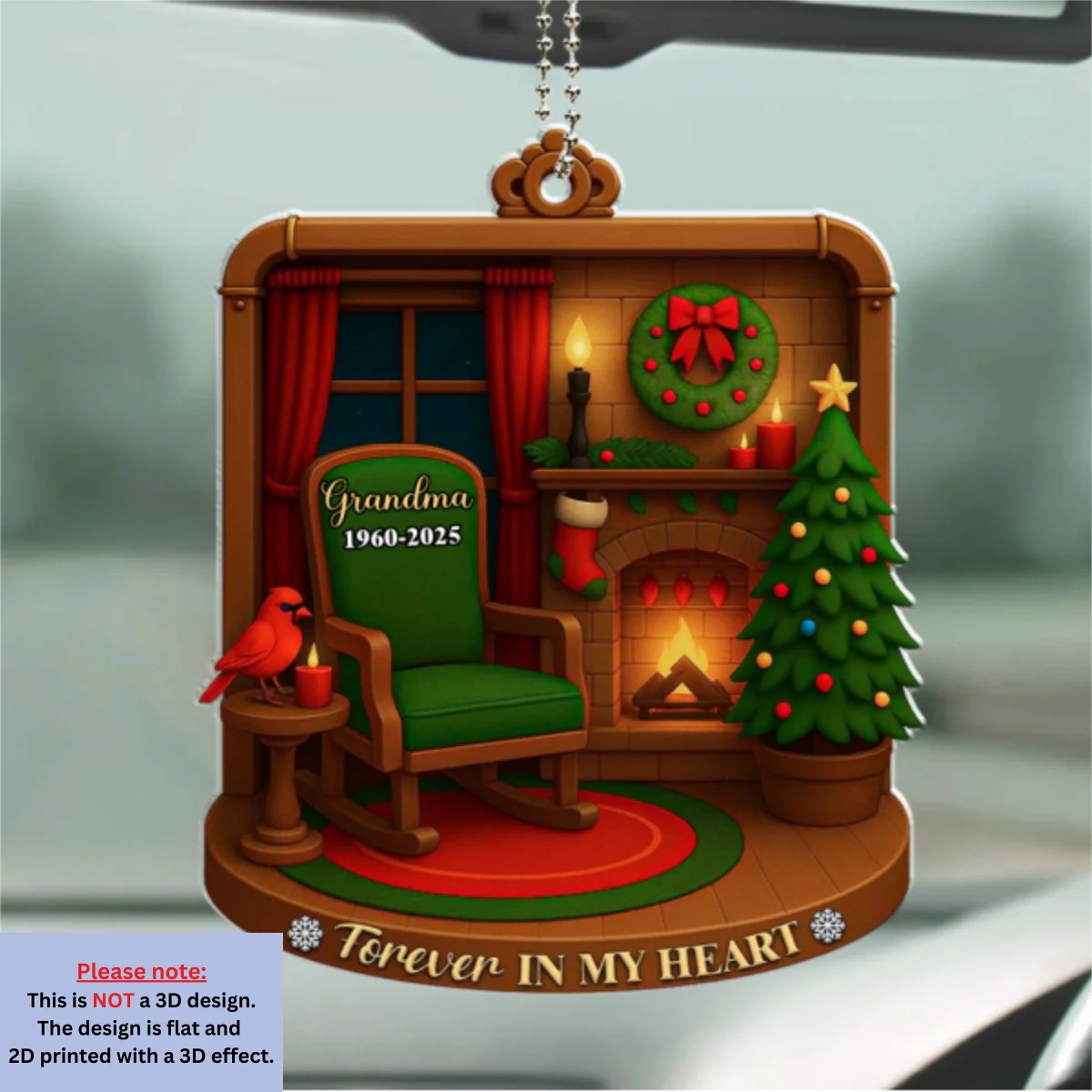 Forever In Our Heart - Personalized Custom Car Ornament - Image 5