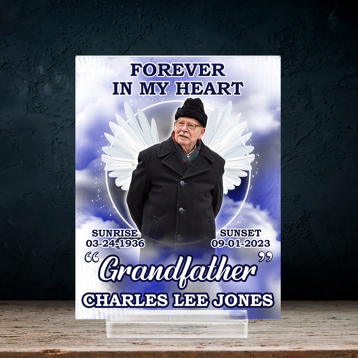 Forever In Our Hearts - Personalized Custom Acrylic Plaque With Base - Image 3