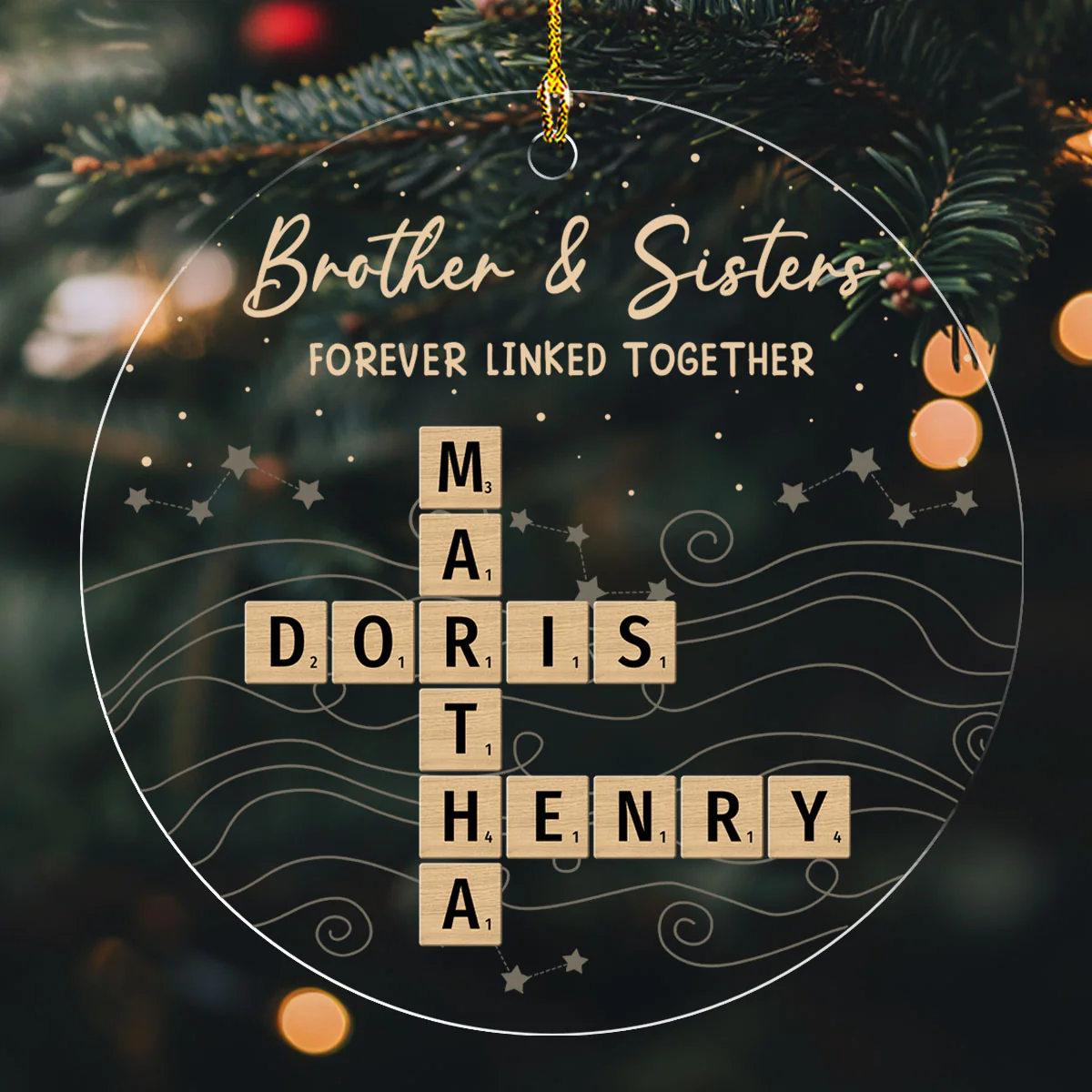 Forever Linked By Love - Personalized Custom Acrylic Ornament - Image 4