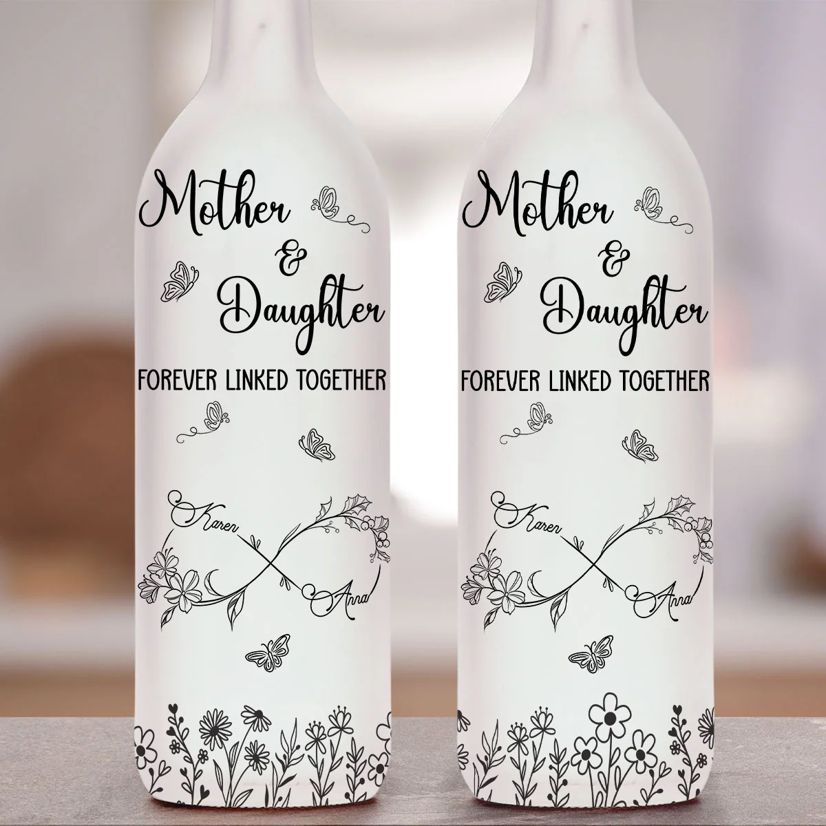 Forever Linked Together - Personalized Custom Bottle Lamp - Image 3