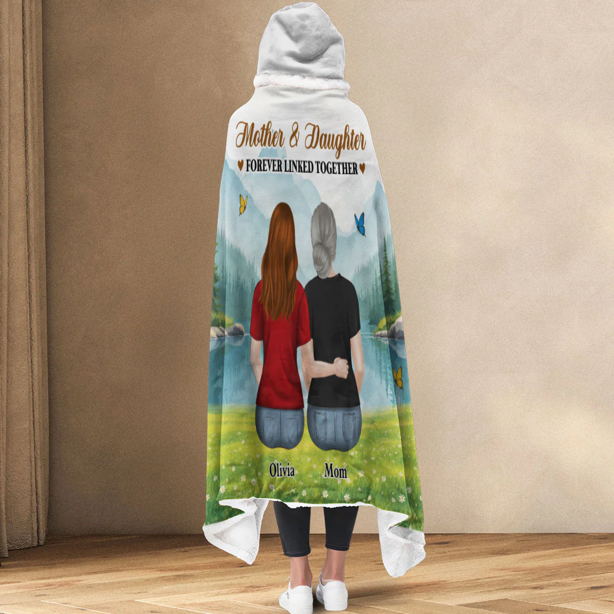 Forever Linked Together - Personalized Custom Hooded Blanket - Image 3