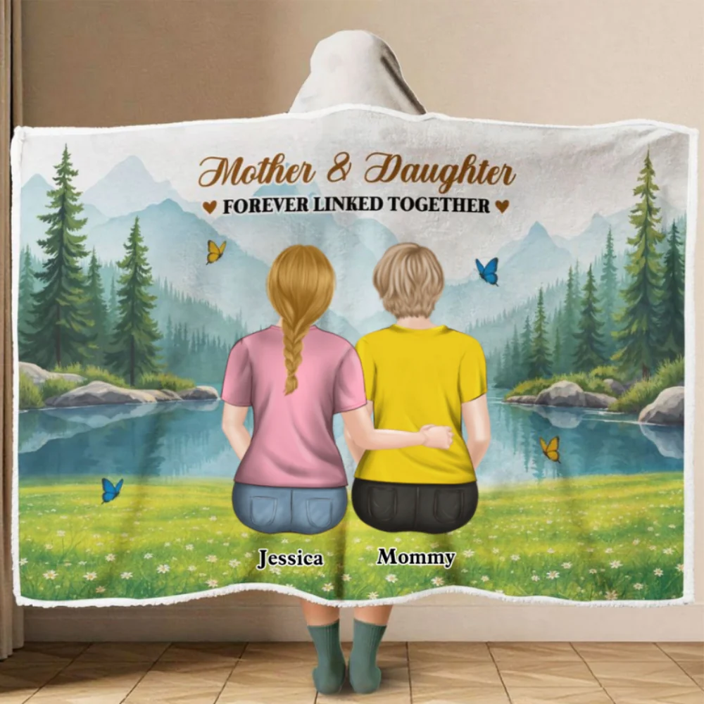 Forever Linked Together - Personalized Custom Hooded Blanket - Image 6