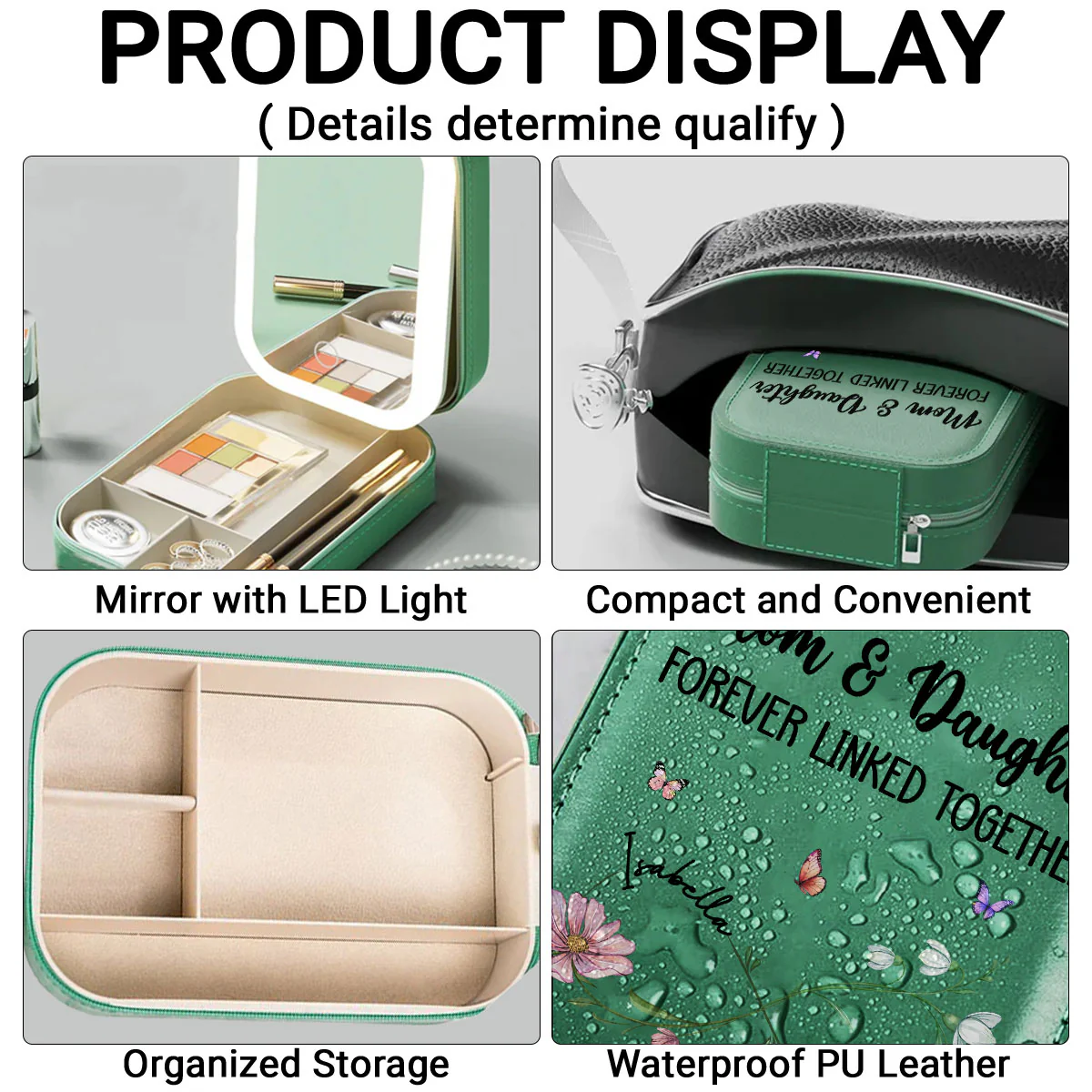 Forever Linked Together - Personalized Custom Jewelry Box With LED Mirror - Image 3