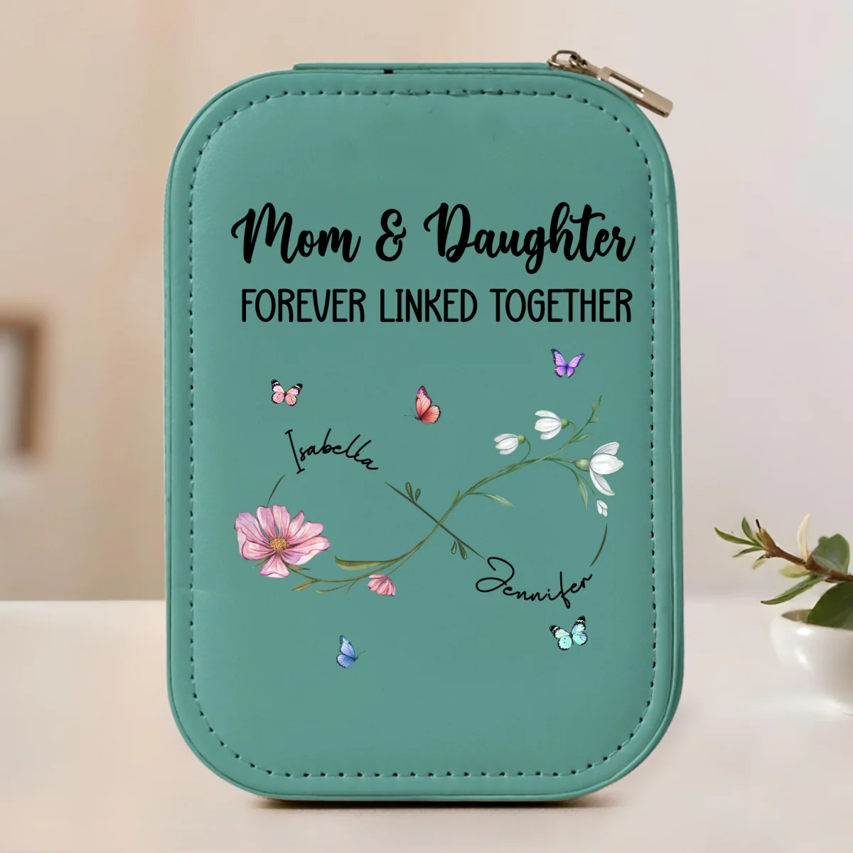 Forever Linked Together - Personalized Custom Jewelry Box With LED Mirror - Image 9