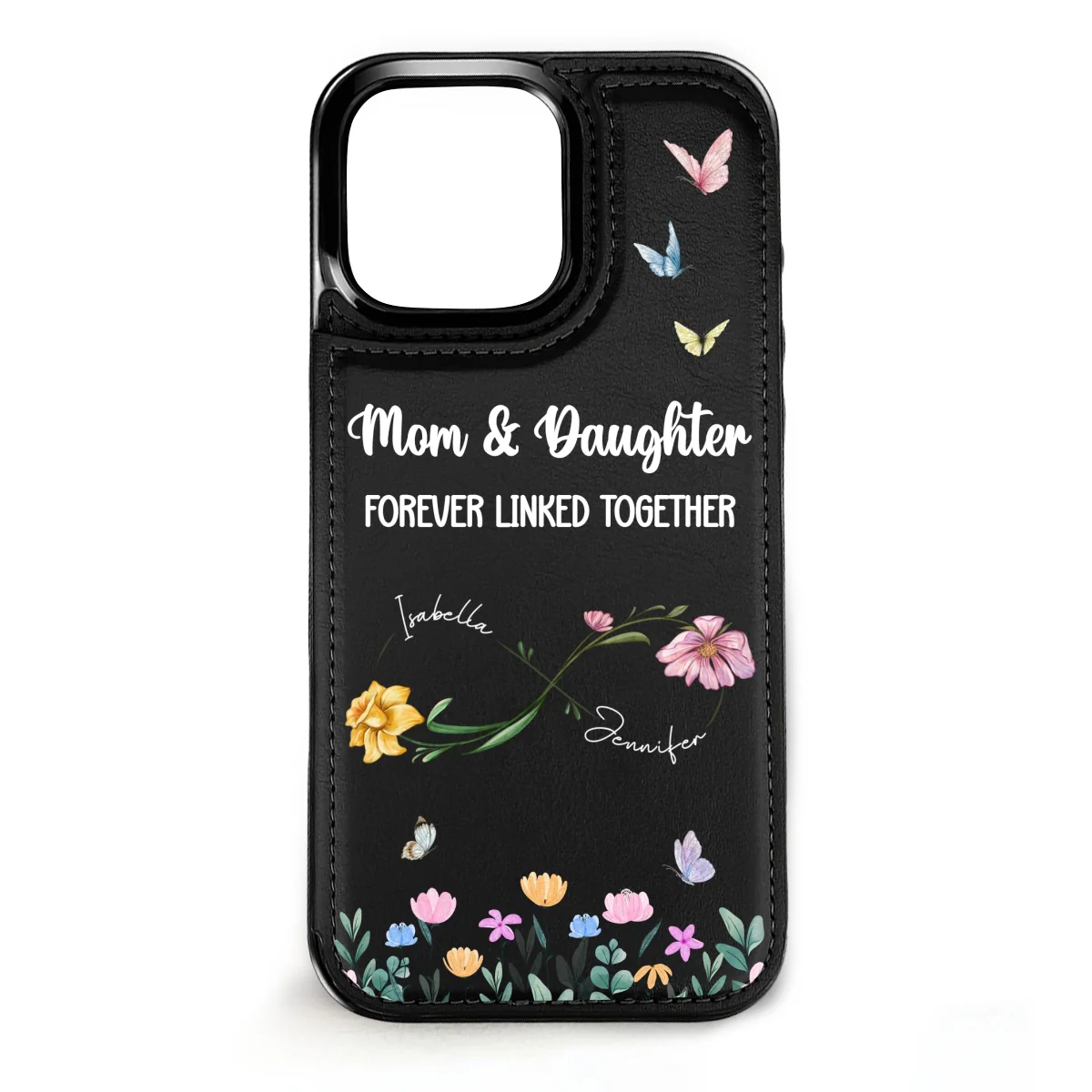 Forever Linked Together - Personalized Custom Leather Phone Case - Image 8