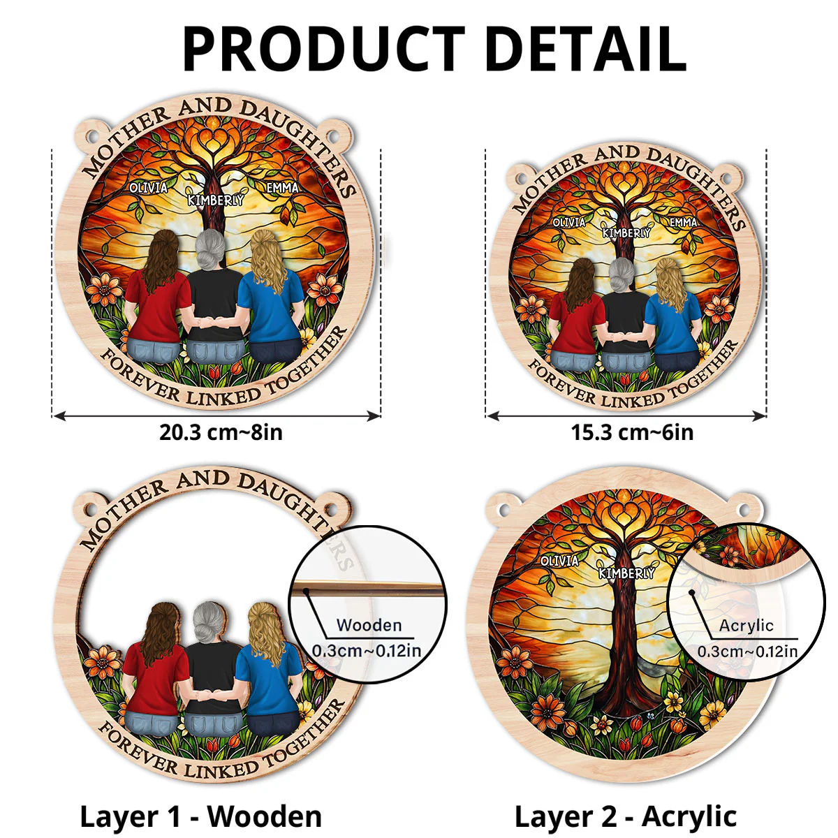 Forever Linked Together - Personalized Custom Suncatcher - Image 5