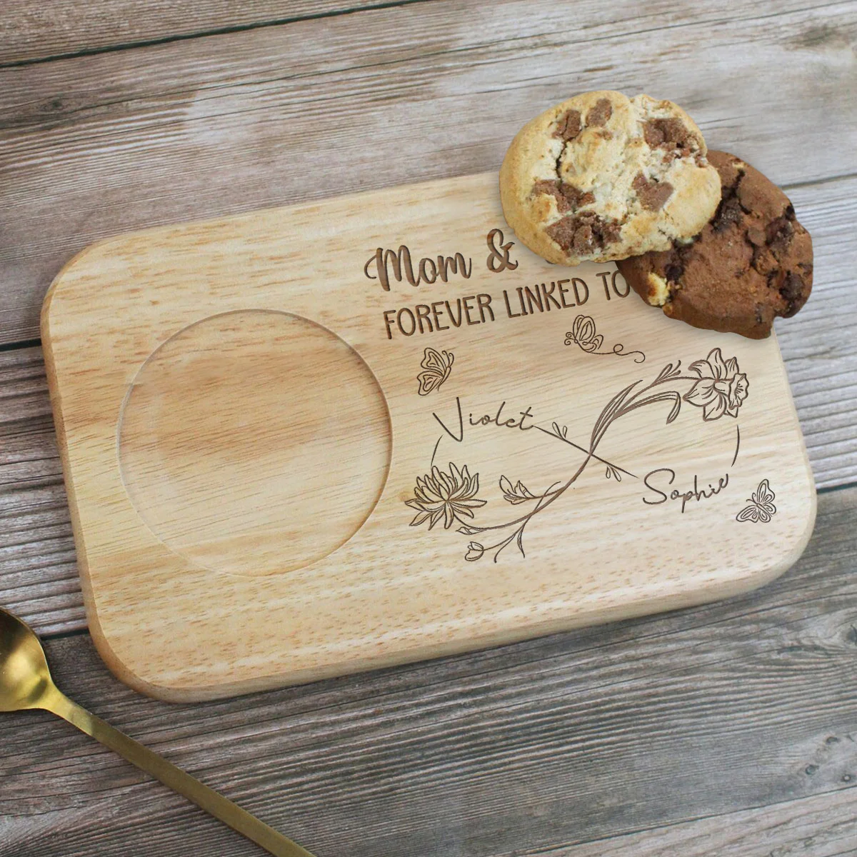 Forever Linked Together - Personalized Custom Wooden Treat Board - Image 4