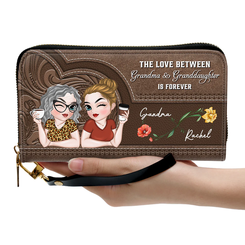 Forever Love You Grandma - Personalized Custom Leather Wallet - Image 3