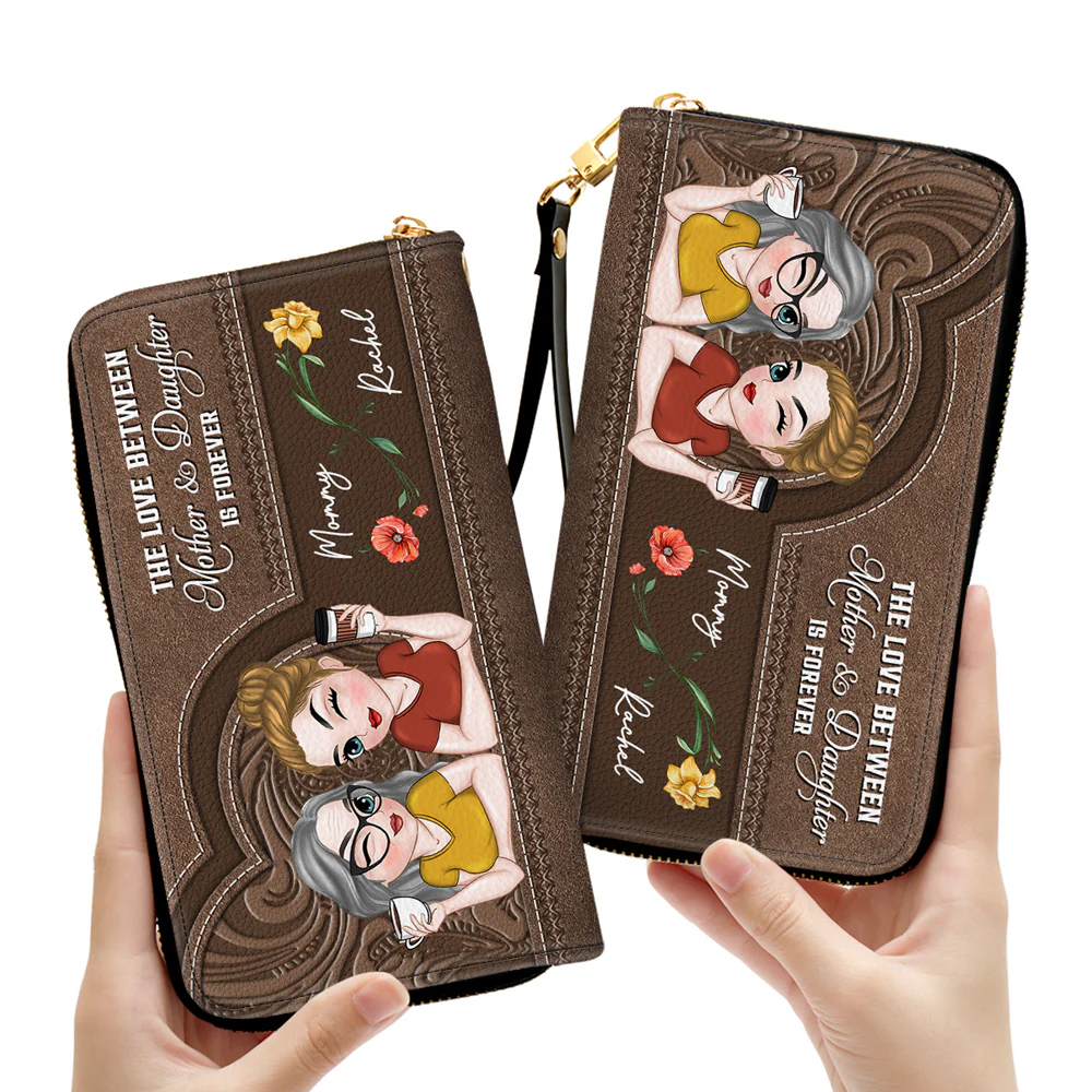 Forever Love You Mom - Personalized Custom Leather Wallet - Image 7