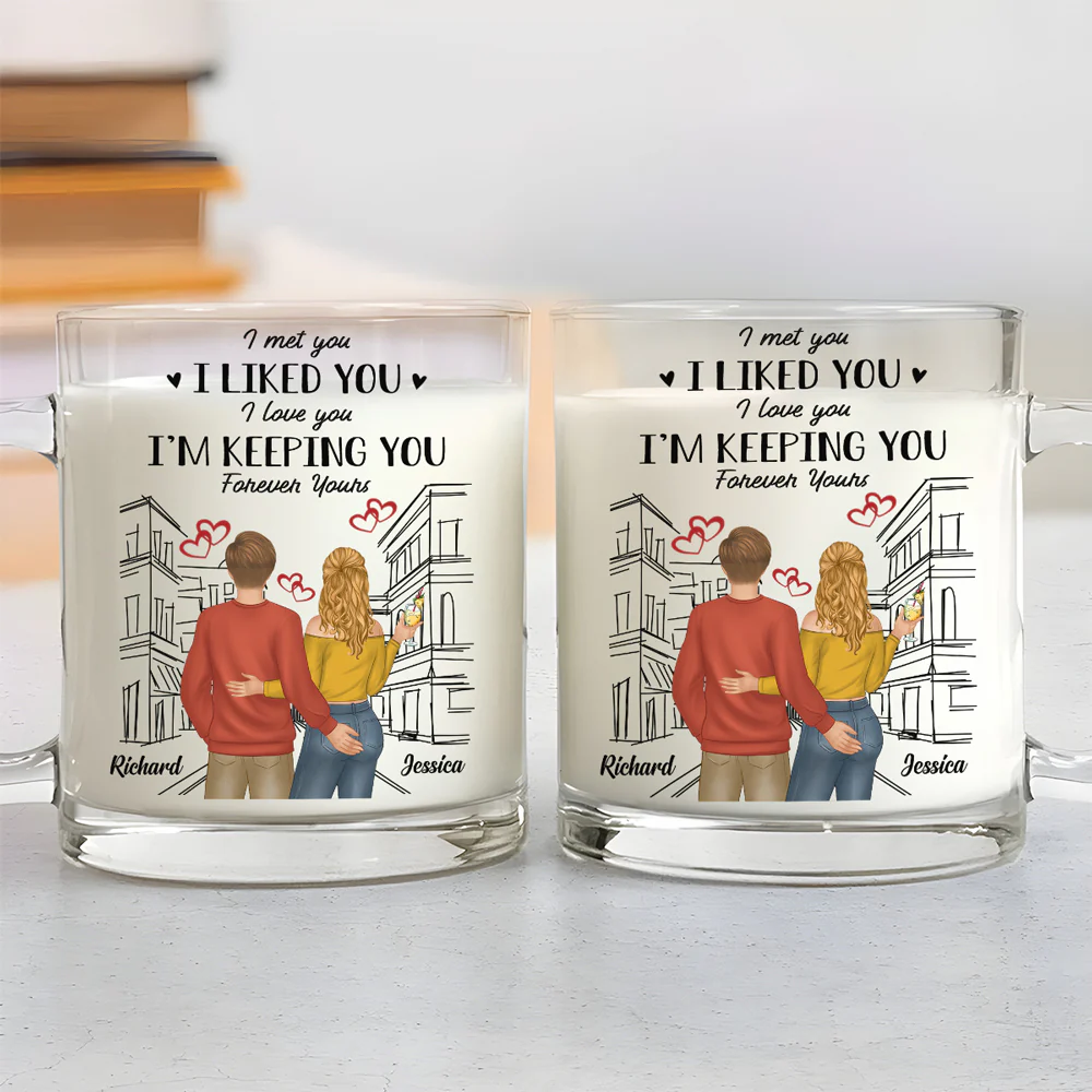 Forever Love You - Personalized Custom Glass Mug - Image 2