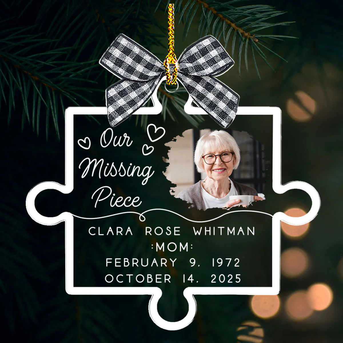 Forever Loved Never Forgotten Always - Personalized Custom Acrylic Ornament - Image 2