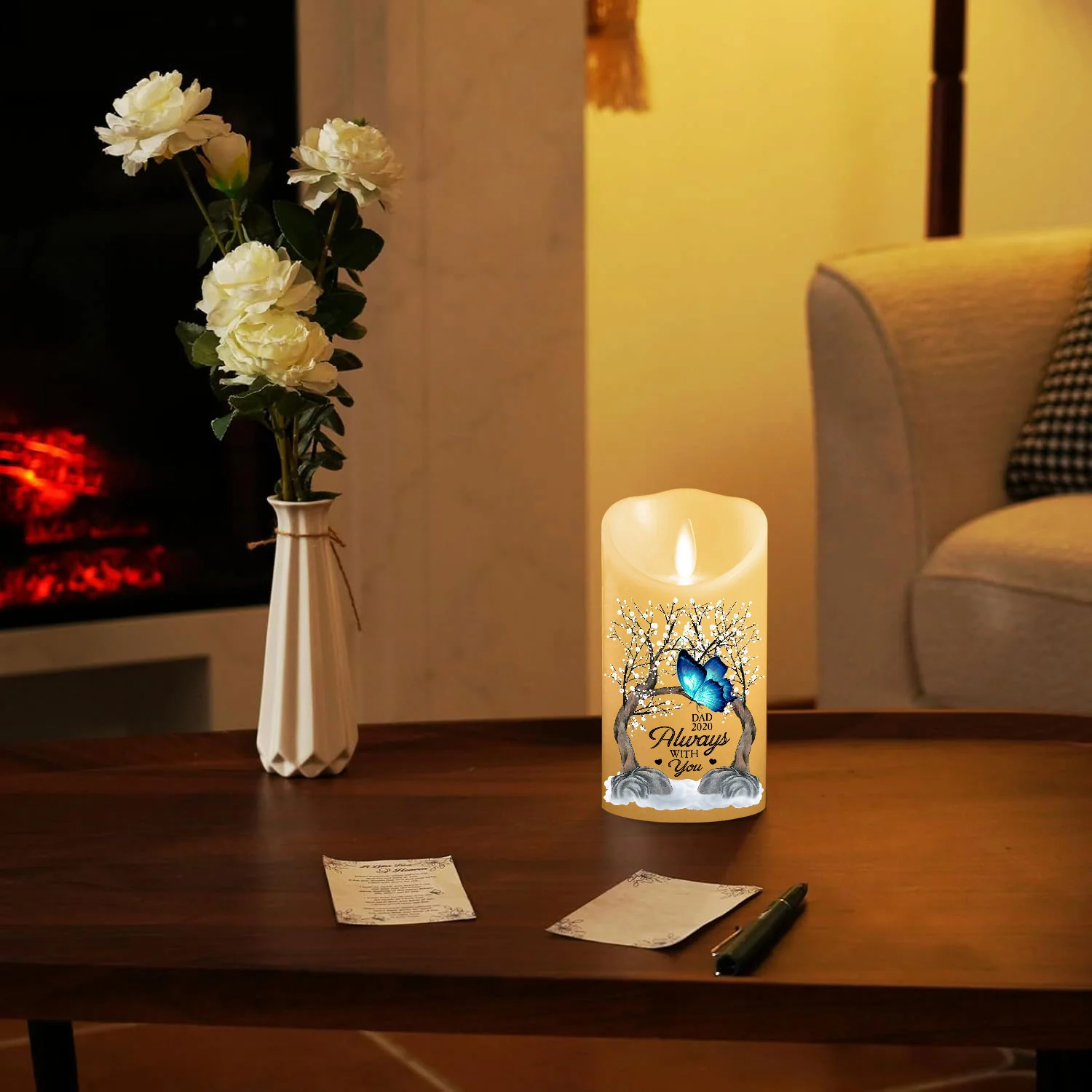 Forever Loved - Personalized Custom LED Candle - Image 2