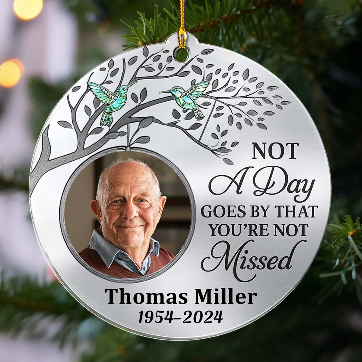 Forever Missed Never Forgotten - Personalized Custom Acrylic Ornament - Image 2