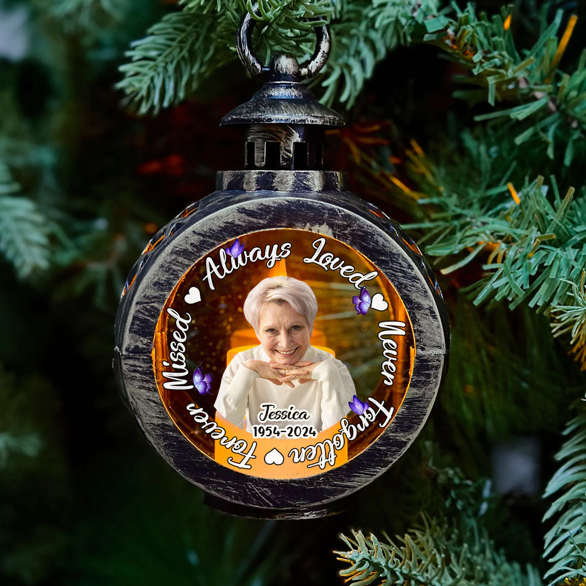 Forever Missed - Personalized Custom Christmas Lantern - Image 2