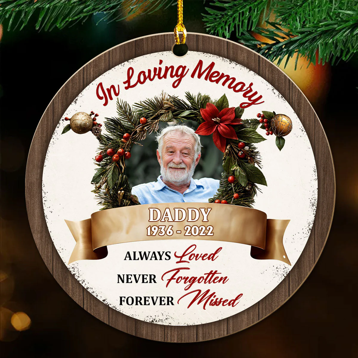 Forever Missed - Personalized Custom Wood Ornament - Image 2