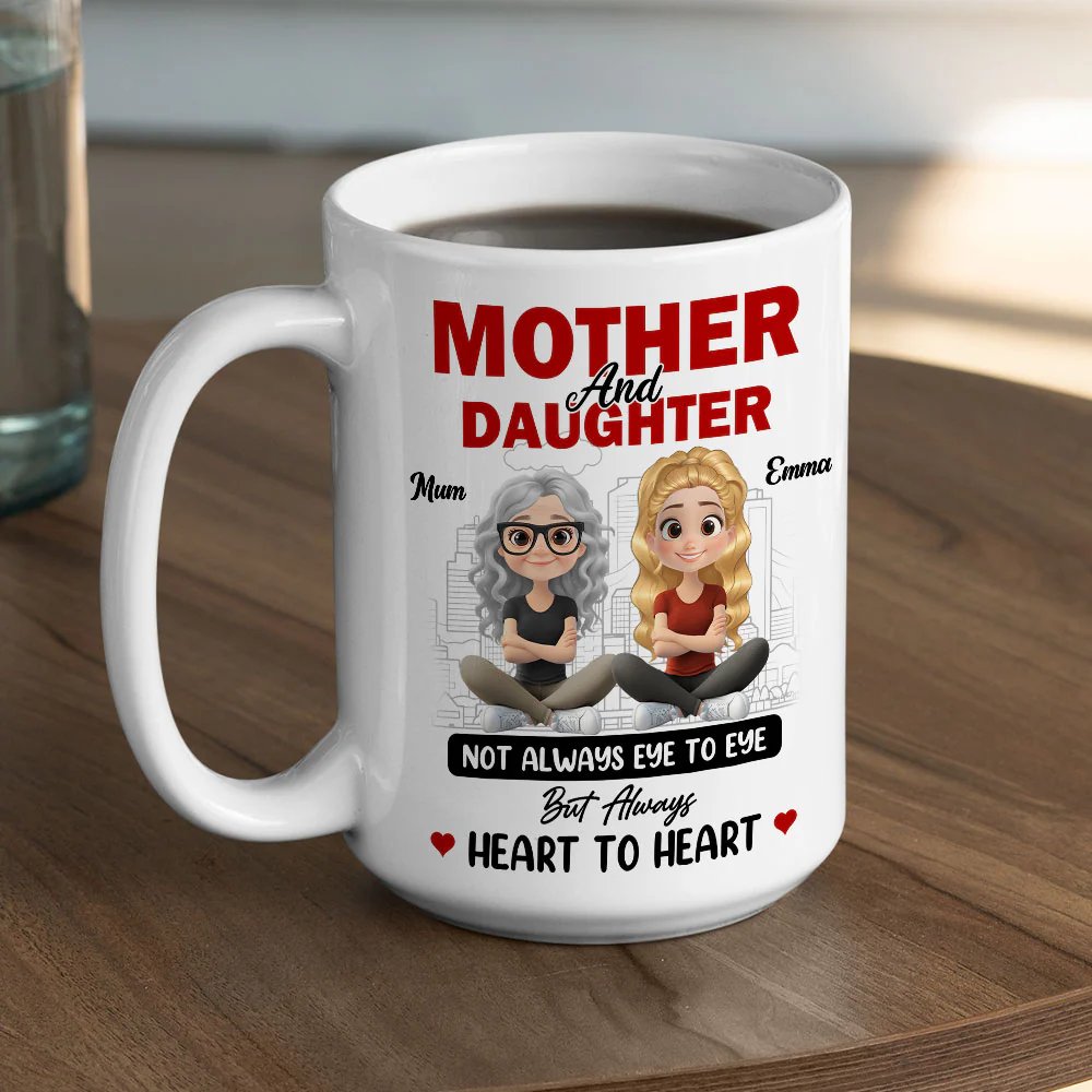 Forever Mum And Daughter - Personalized Custom Coffee Mug - Image 4