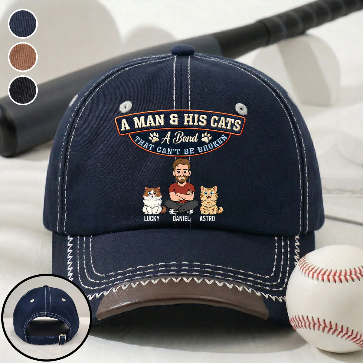 Forever My Cat - Personalized Custom Vintage Soft Baseball Cap