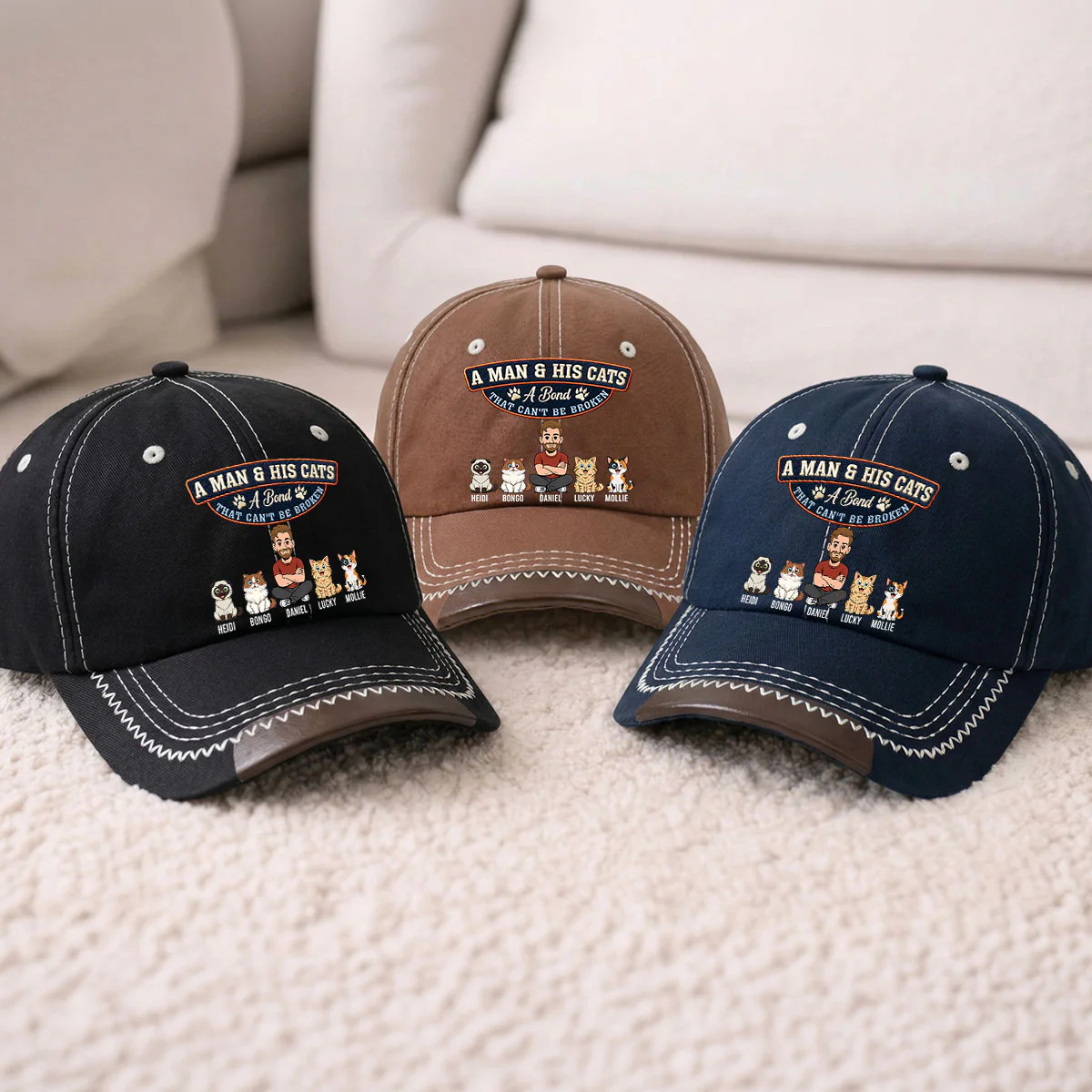 Forever My Cat - Personalized Custom Vintage Soft Baseball Cap - Image 5
