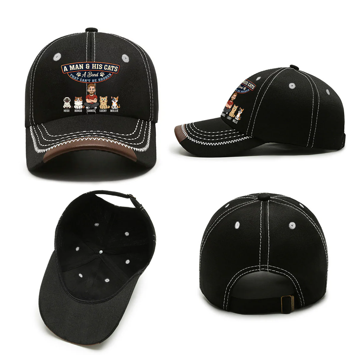 Forever My Cat - Personalized Custom Vintage Soft Baseball Cap - Image 6