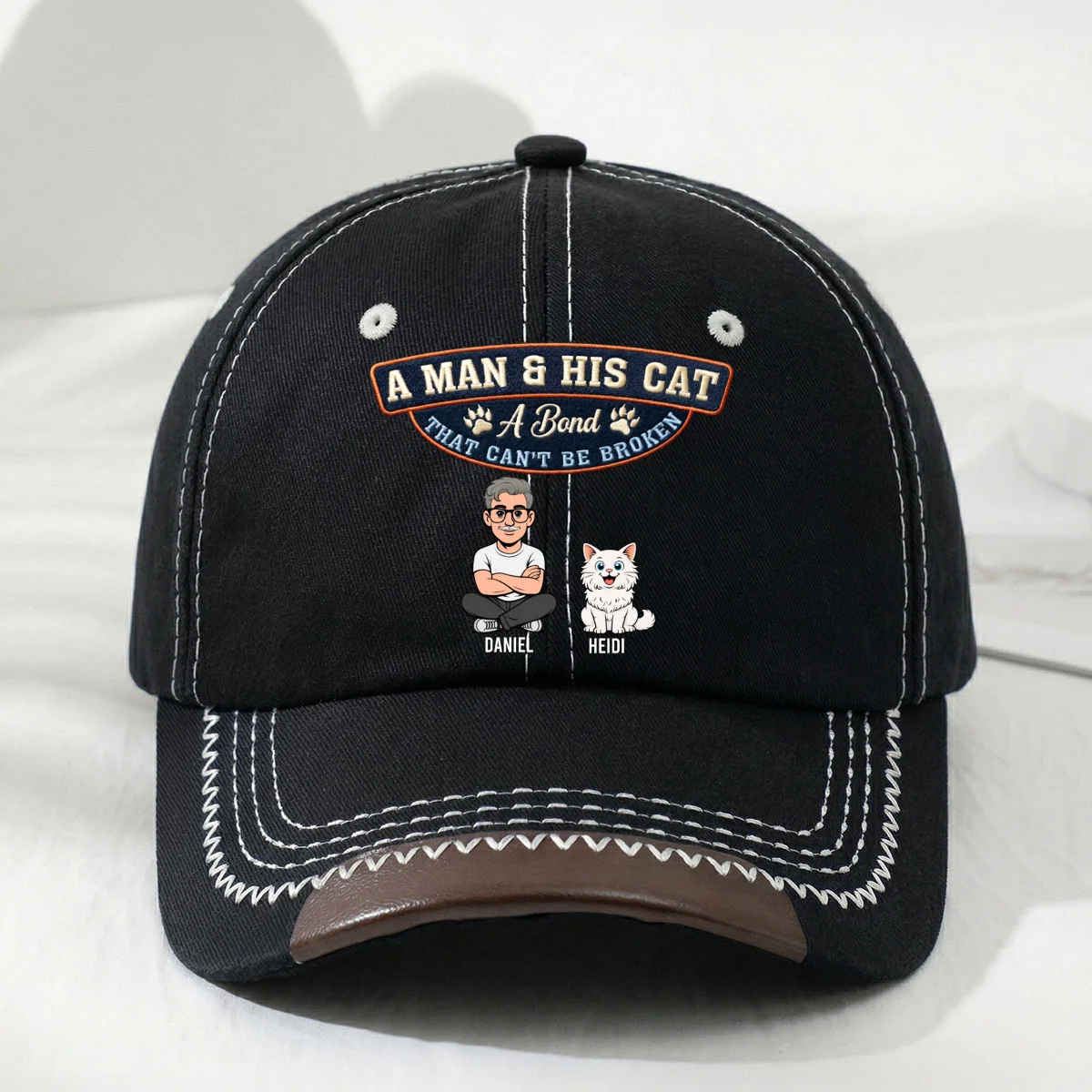 Forever My Cat - Personalized Custom Vintage Soft Baseball Cap - Image 8
