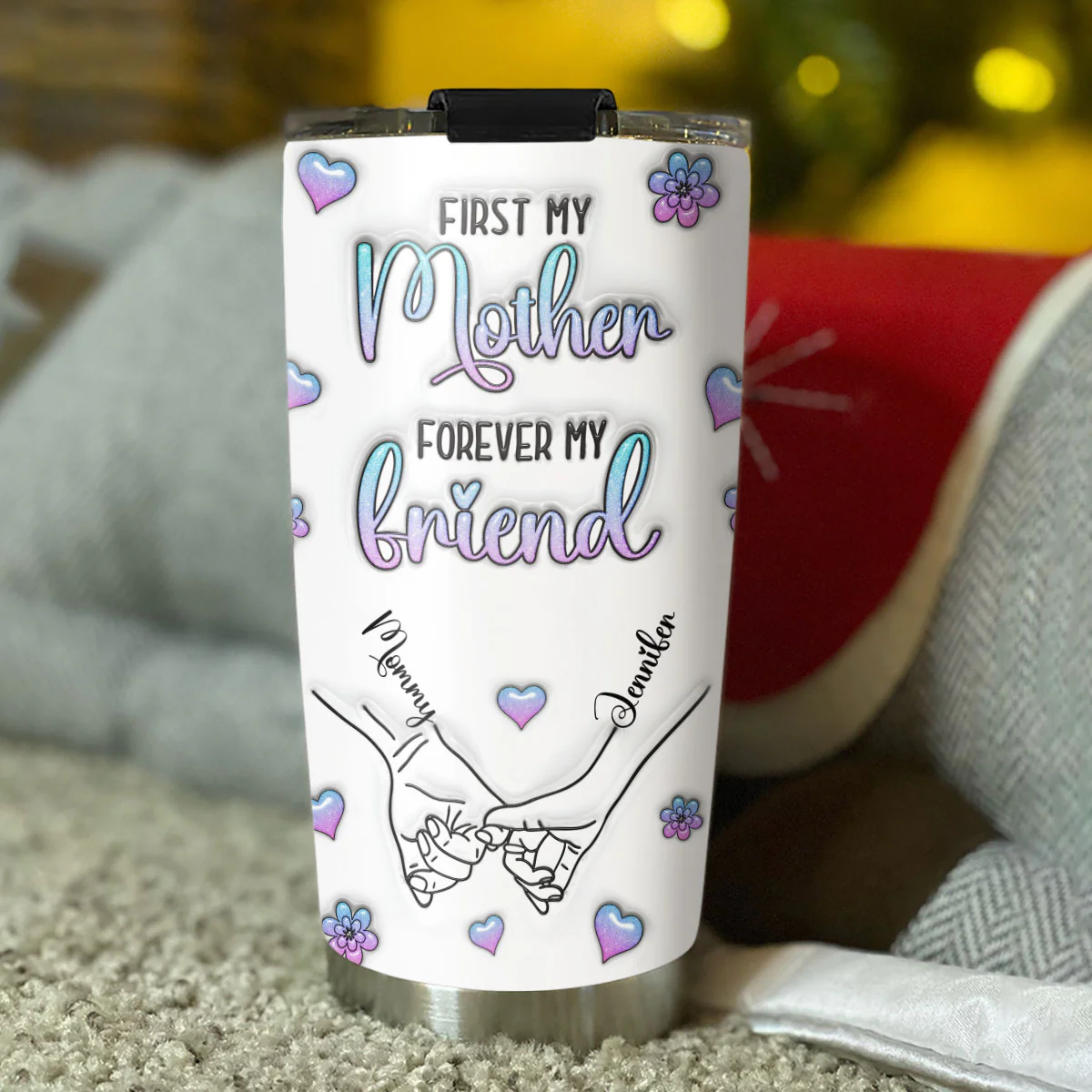 Forever My Friend - Personalized Custom 3D Inflated Effect Tumbler - Image 4