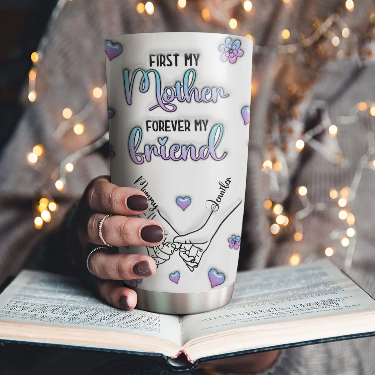Forever My Friend - Personalized Custom 3D Inflated Effect Tumbler - Image 5