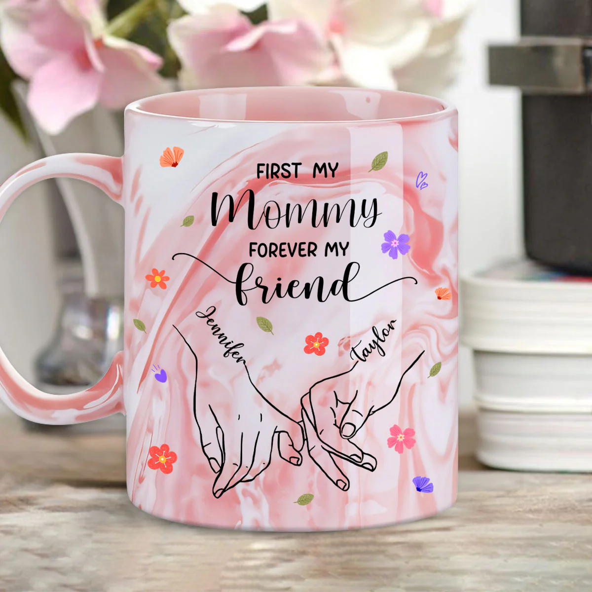 Forever My Friend - Personalized Custom Pink Marble Mug - Image 4