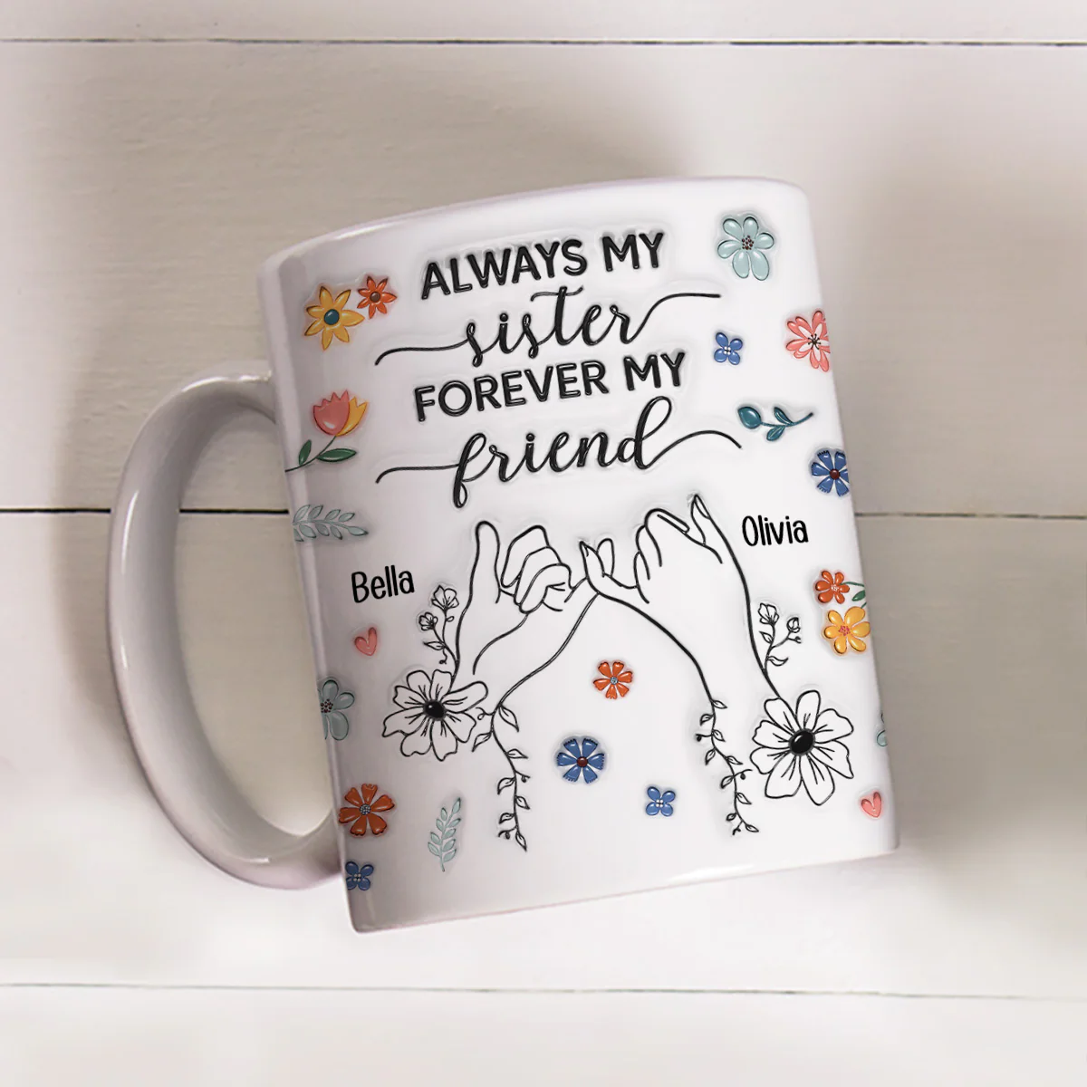Forever My Friend Sister - Personalized Custom 3D Inflated Effect Coffee Mug - Image 2