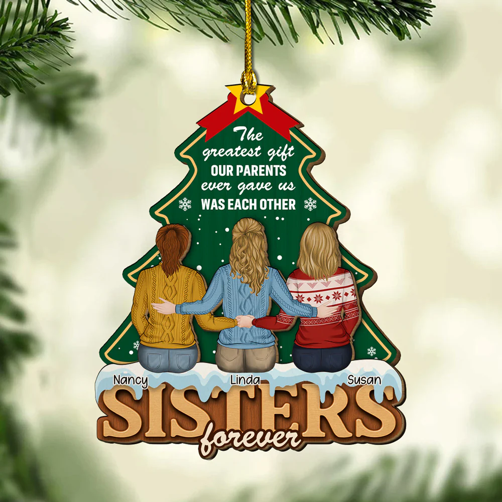Forever Our Greatest Gift - Personalized Custom Freeshape 2-Layered Wood Ornament