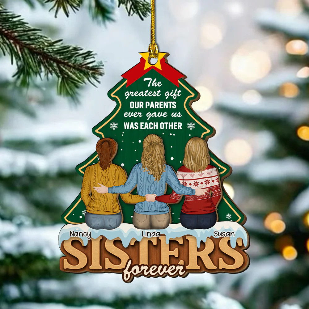 Forever Our Greatest Gift - Personalized Custom Freeshape 2-Layered Wood Ornament - Image 2
