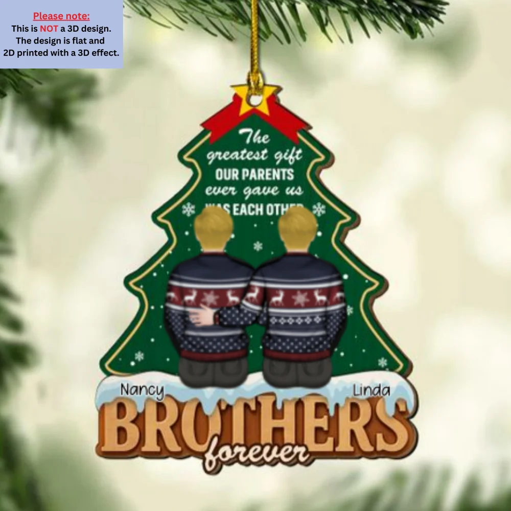 Forever Our Greatest Gift - Personalized Custom Freeshape 2-Layered Wood Ornament - Image 6