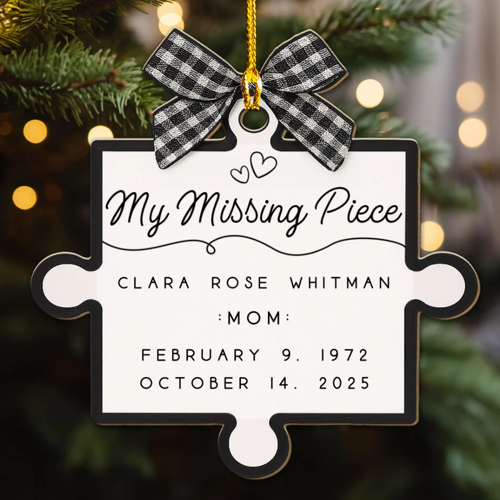 Forever Our Missing Piece - Personalized Custom Wood Ornament - Image 5