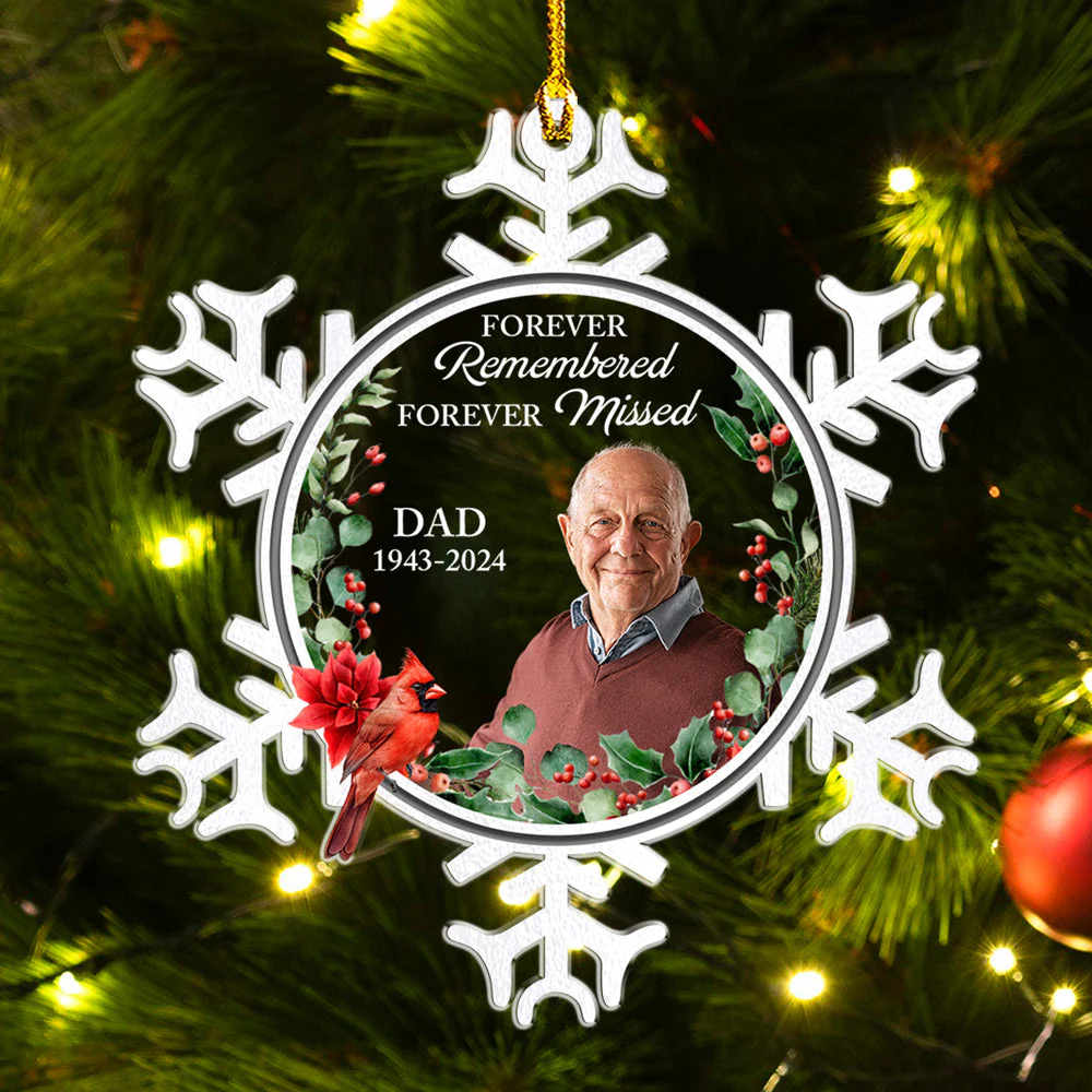 Forever Remembered Forever Missed - Personalized Custom Acrylic Ornament - Image 2