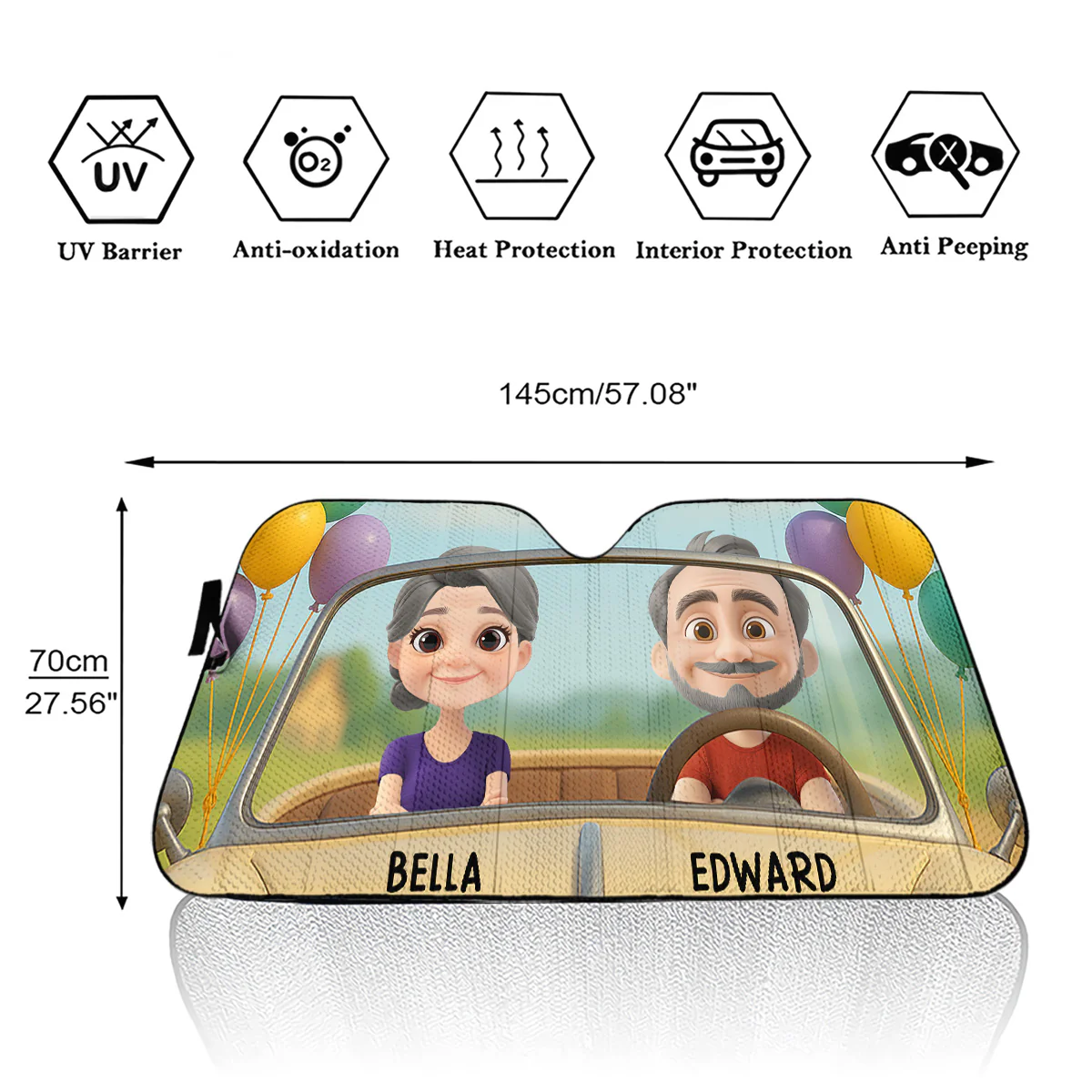 Forever Ride Together - Personalized Custom Car Sunshade - Image 6