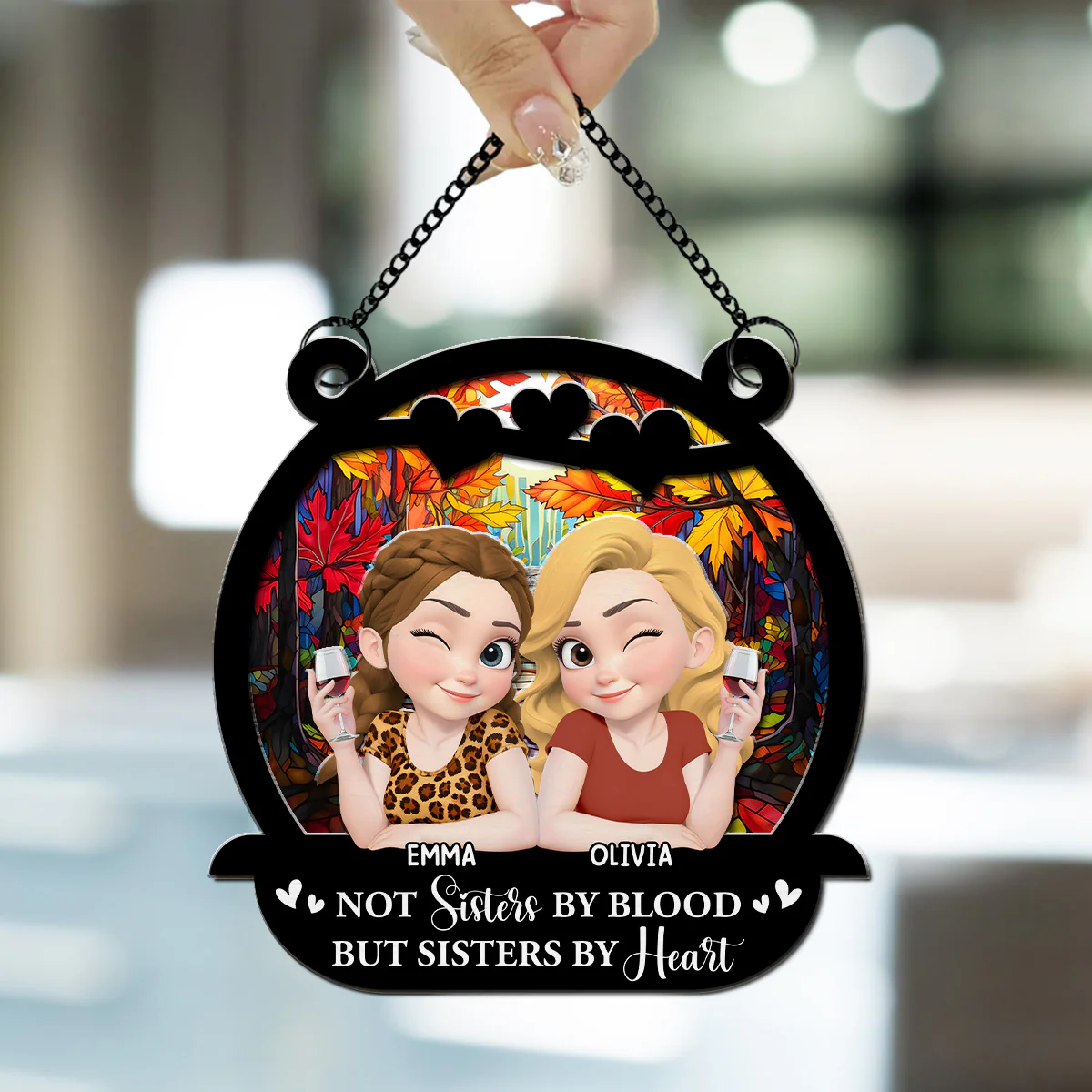 Forever Side By Side - Personalized Custom Suncatcher - Image 3