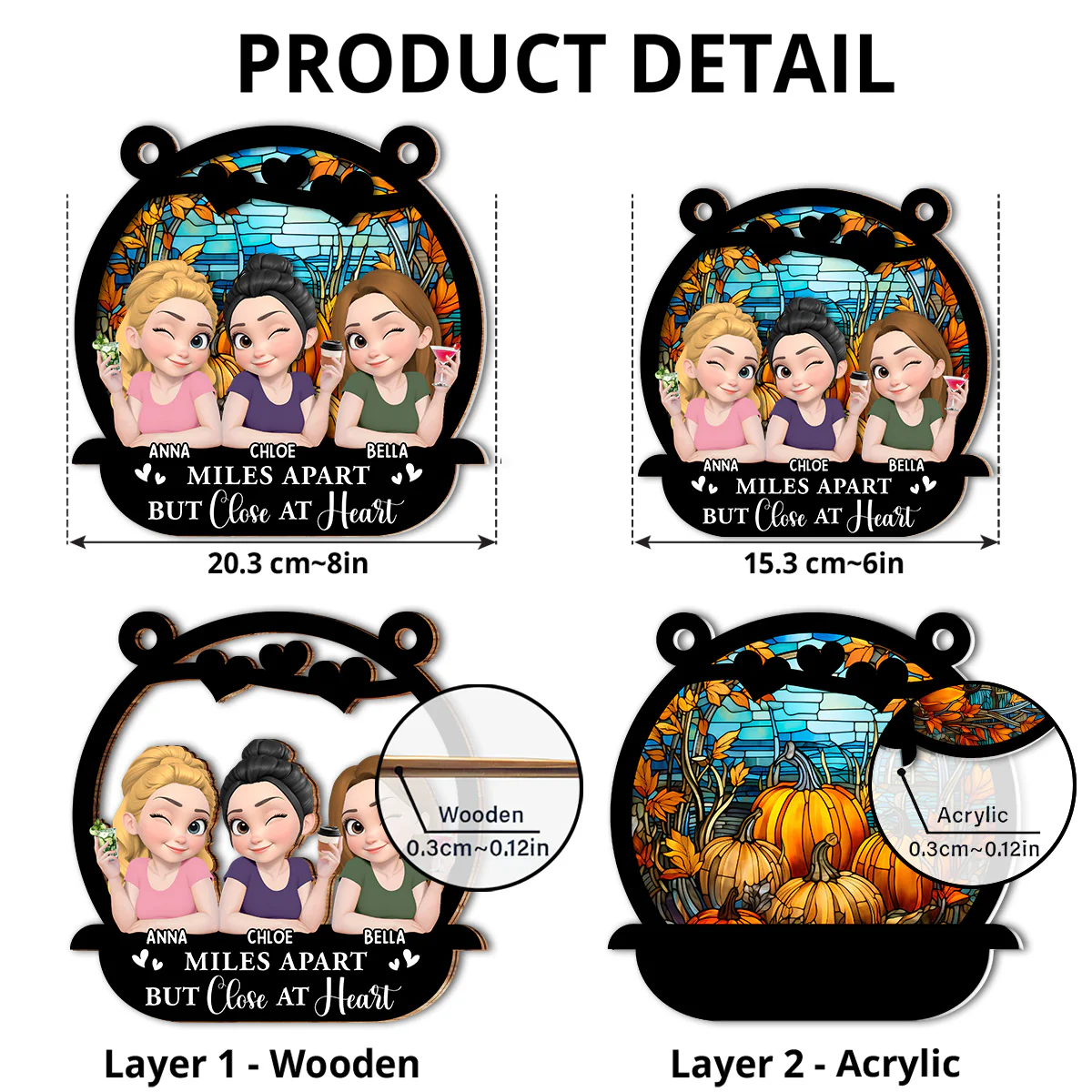Forever Side By Side - Personalized Custom Suncatcher - Image 4